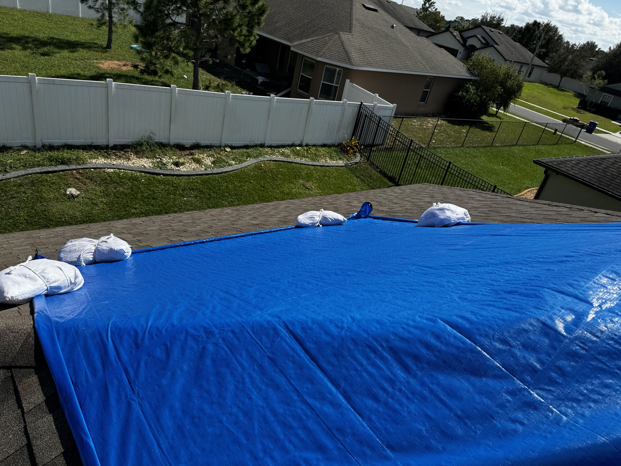 Professional roof tarping - insurance claims verification documentation