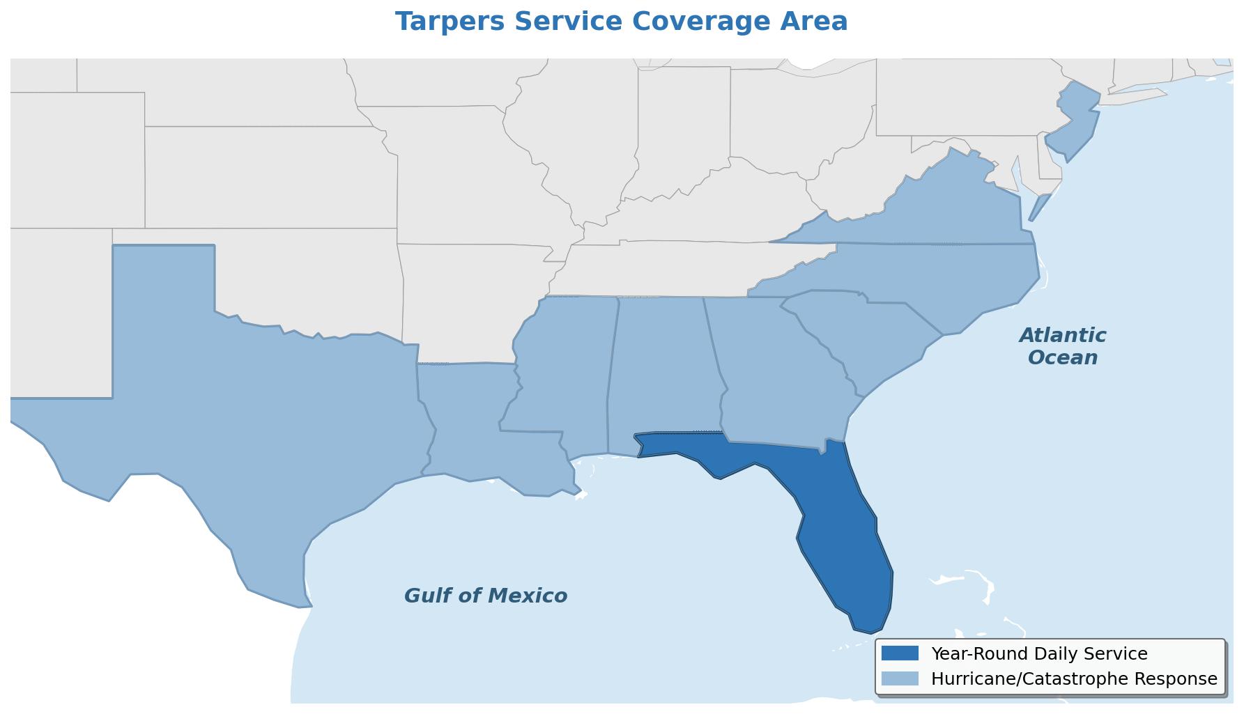 Tarpers Service Area Map